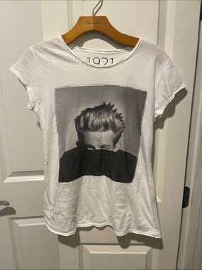 1921  White Graphic Tee with Black Photo Print
